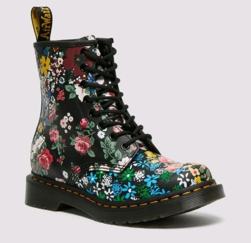 Martens black floral mash - black,