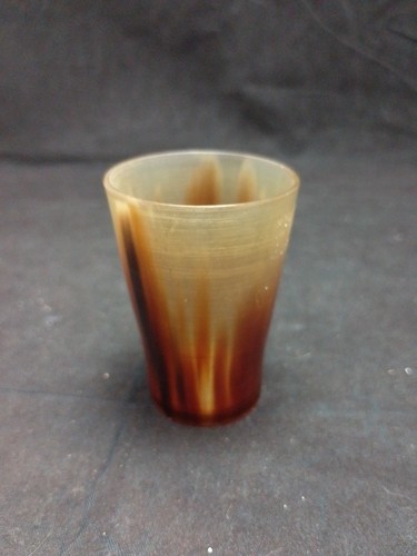 Antique cow horn stirrup cup - cow,
