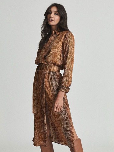 Reiss bronze emile croc - bronze, print