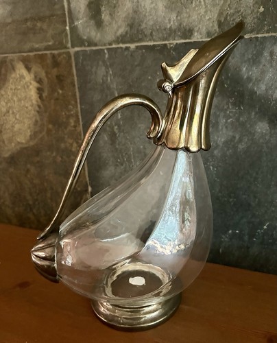 Silver plated duck wine - silver-plated,