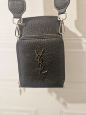 YSL Black Saint Laurent Logo Mini Crossbody Bag Brand New