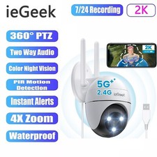 ieGeek 2K 360° Wireless WiFi Security Camera Outdoor Auto Tracking CCTV System