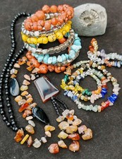 245g multicolour chakra carnelian gemstone Job lot necklace bracelet