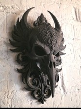 Gothic Raven Skull Wall Art