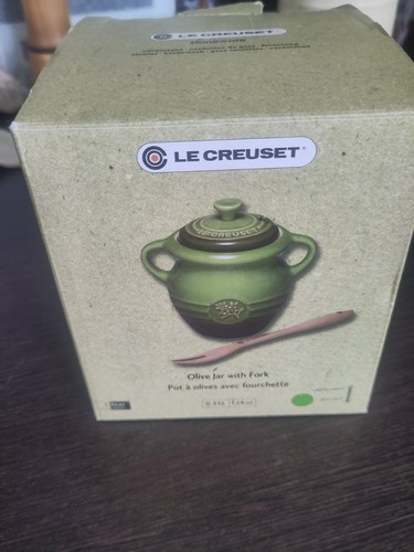 Creuset green olive jar - creuset,