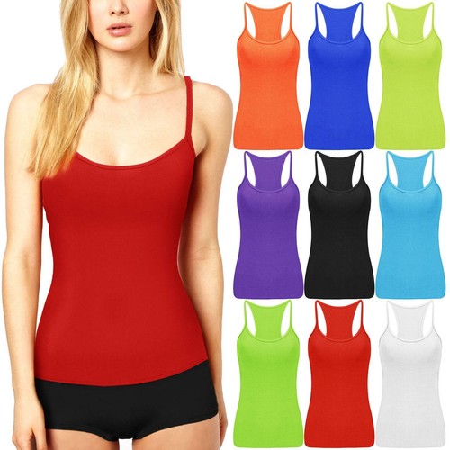 Womens ladies lycra vest neon - ladies,