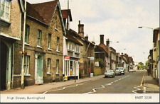 Buntingford, Hertfordshire - High Street, shop, cars - Kingsley postcar c.1960s