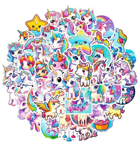 50x kids unicorn stickers - kids,