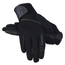 AF Equestrian Winter Thermal Horse Riding Gloves Synthetic Leather Black FP