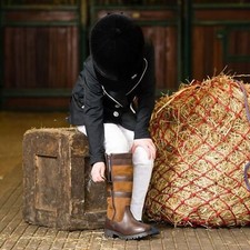 Long Horse Riding Boots Kids Waterproof Leather Equine Shoes Men Women