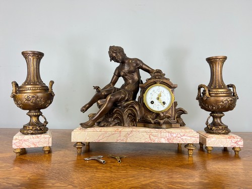 Mantel clock antique french - mantel,