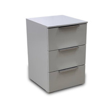 Furniture Village Rauch 'Formes' A142b Silk Grey Decor 3 Drawer Bedside Chest