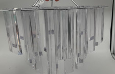 Homebase Chrome & Clear Glass 2 Tier Lightshade A75 G195