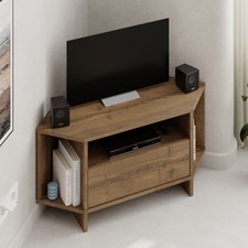 Viva TV Stand for up to 40 Inch TVs with Open Storage and Side Cabinets