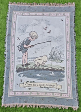 Vintage CLASSIC POOH & Friends Tapestry Blanket Throw Disney Goodwin