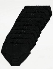 10 x Girls Knickers Plain Black White Pastel Briefs Underwear Age 1 - 6 Years