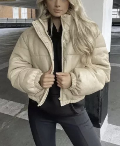 Zara faux leather crop - faux, puffer