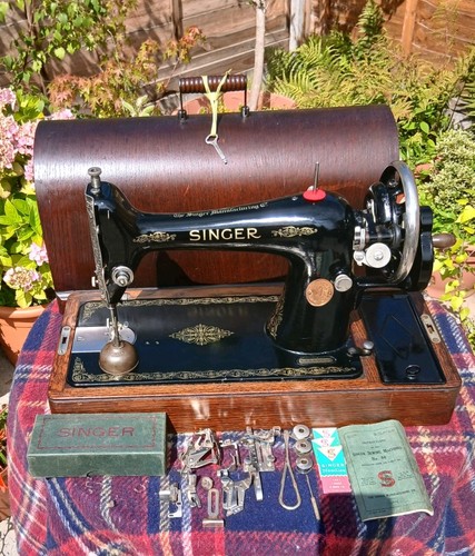 Singer 66k hand crank sewing - 66k,