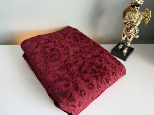 Dark red cut chenille heavy - dark,