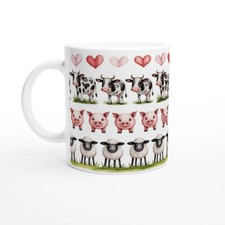 Farm Animals Ceramic Mug - Rustic Country Kitchen Decor