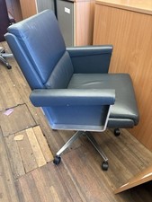 Retro vintage antocks lairn eames style leather chair - Blue