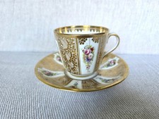 Antique 19th Century German Hand-Painted Demitasse Cup & Saucer
