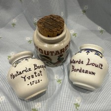 french mustard pots x3 vintage