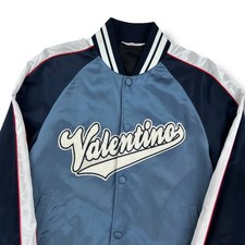 Valentino Blue Satin Bomber Jacket
