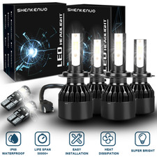 For VW Passat 2005-2018 H7 Super White 55w LED Headlight Bulbs 501 Upgrade Set A