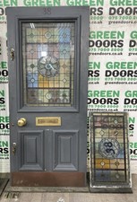 STAINED GLASS FRONT DOOR 1930S