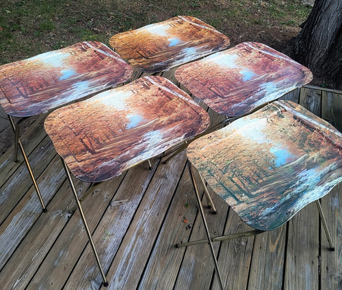 Vintage metal tray stand - vintage,