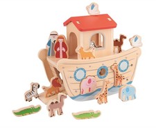 Lelin Wooden Noah's Ark Play Set with Animal Set