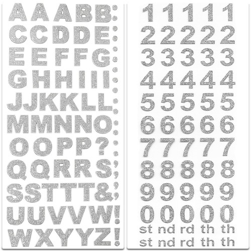 15mm alphabet number glitter - 15mm,