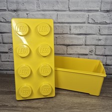 Lego 8 Stud Brick Storage Cube Large 14" Brick Stackable Yellow Official 2012