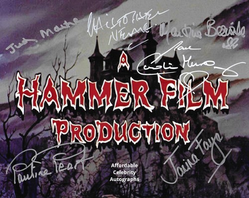 Hammer films signed by 6 - hammer,