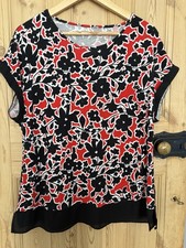 Red Black & White Floral Print