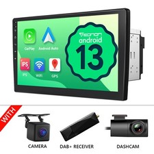 CAM+DAB+DVR+10.1"Android 14 2DIN Car Radio Stereo Head Unit SAT NAV WiFi CarPlay