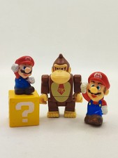 3x Small Mario Figure- K'nex Donkey Kong & Tomy 2005 Mario Finger Puppet & Block