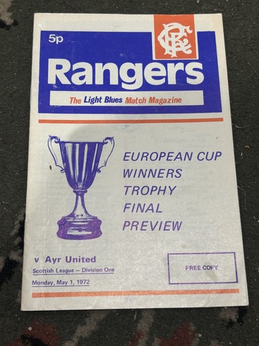 Rangers ayr utd may 1972 - utd,
