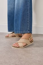 Cross Strap Footbed Sandals In Wide E & Extra Wide EEE Fit