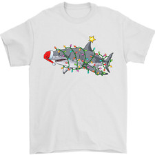 Christmas Great White Shark Xmas Mens T-Shirt 100% Cotton