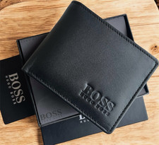 New Hugo Boss Genuine Leather Wallet for Credit Card, Notes and Coins for Gift
