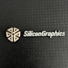 Original Silicon Graphics SGI Wording Logo Badge Used
