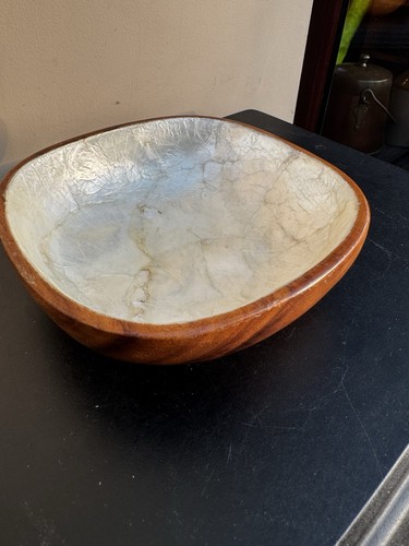 Vintage hand crafted teak bowl - vintage,