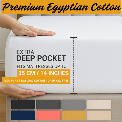 Cotton fitted sheet extra - extra, deep
