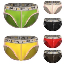 UK Men Latex Briefs Underwear