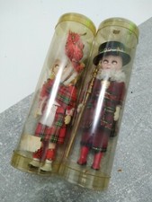2 Vintage Beefeater Scottish Guard Yeoman Tower of London Dolls Sleepy Eyes