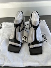 zara black block heel sandals