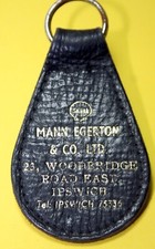 MANN EGERTON/SHELL Woodbridge Rd IPSWICH original keyring/keyfob, 1960s, VGC