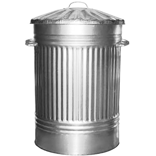 Galvanised metal bin - metal, small